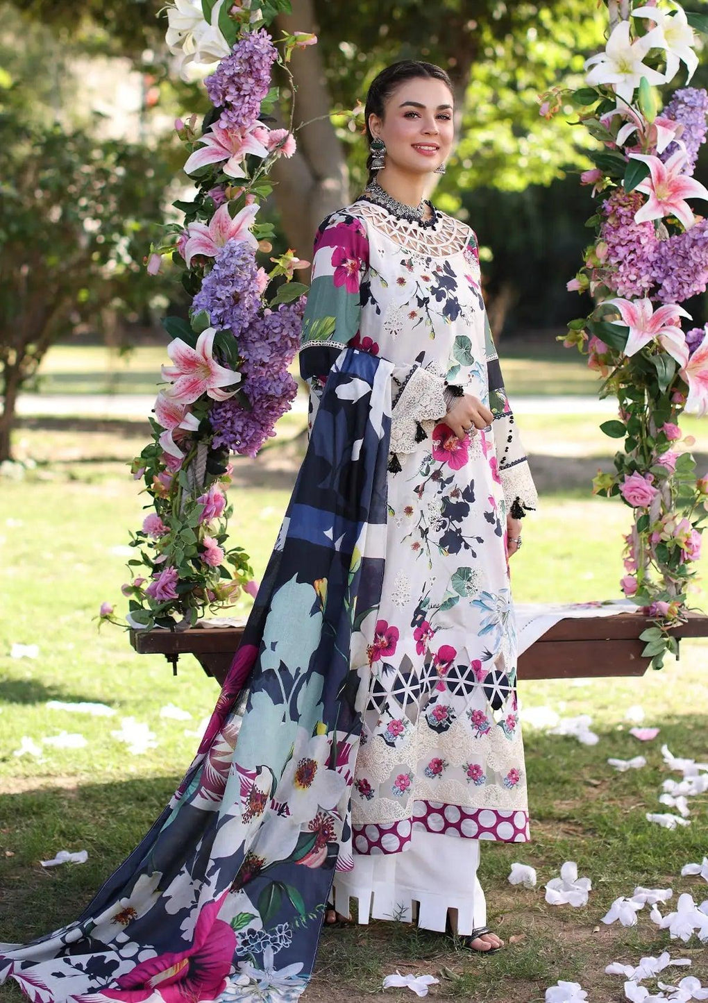 LOVELIGHT Printed Chikankari Lawn and Digital Printed Voile Dupatta from ELAF's