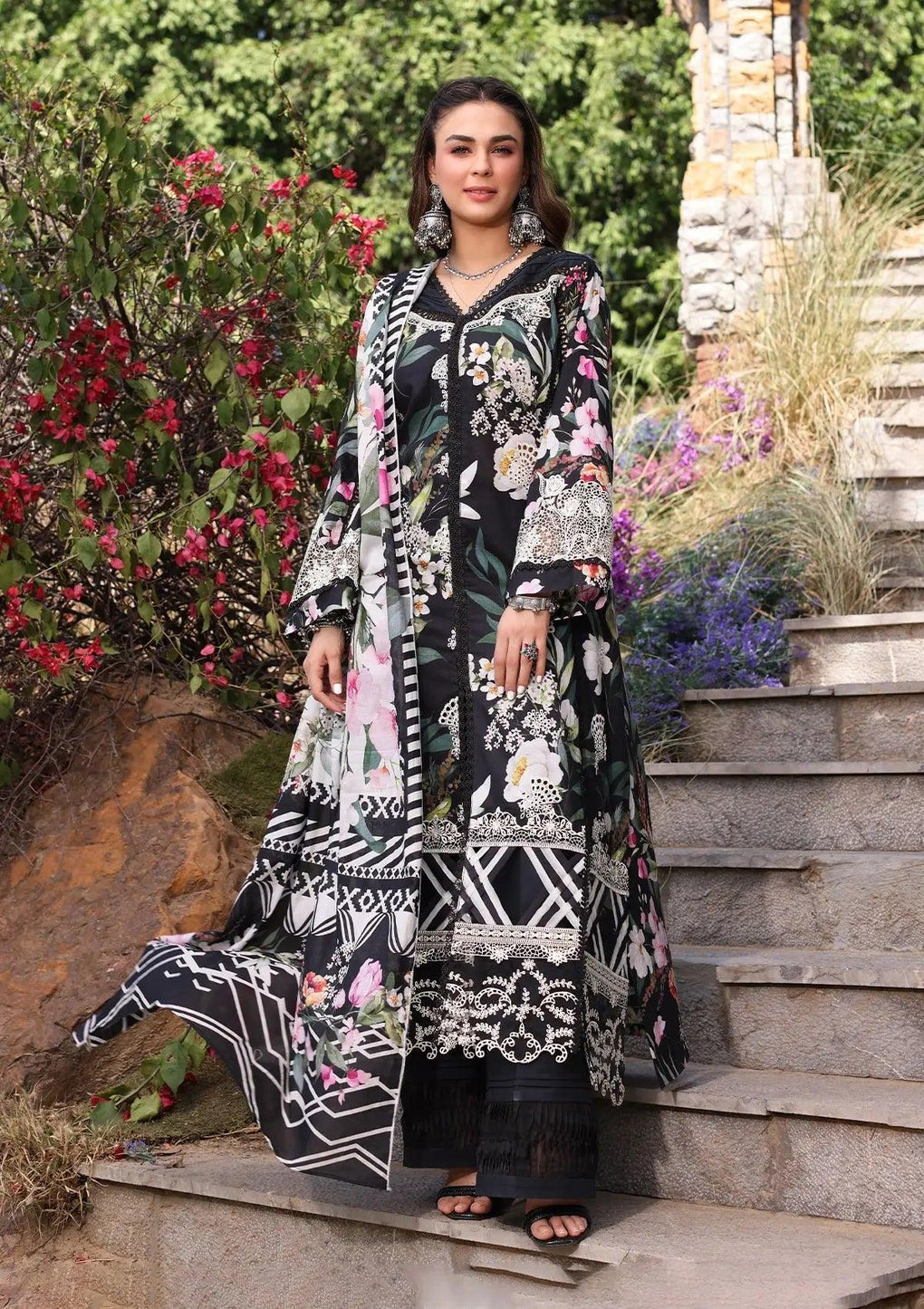 NOIREE Printed Chikankari Lawn and Digital Printed Voile Dupatta from ELAF's