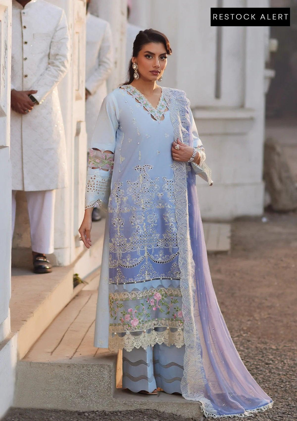 AMYRA Festive Embroidered Lawn Dress with Digital Printed & Schiffli Lawn from ELAF's