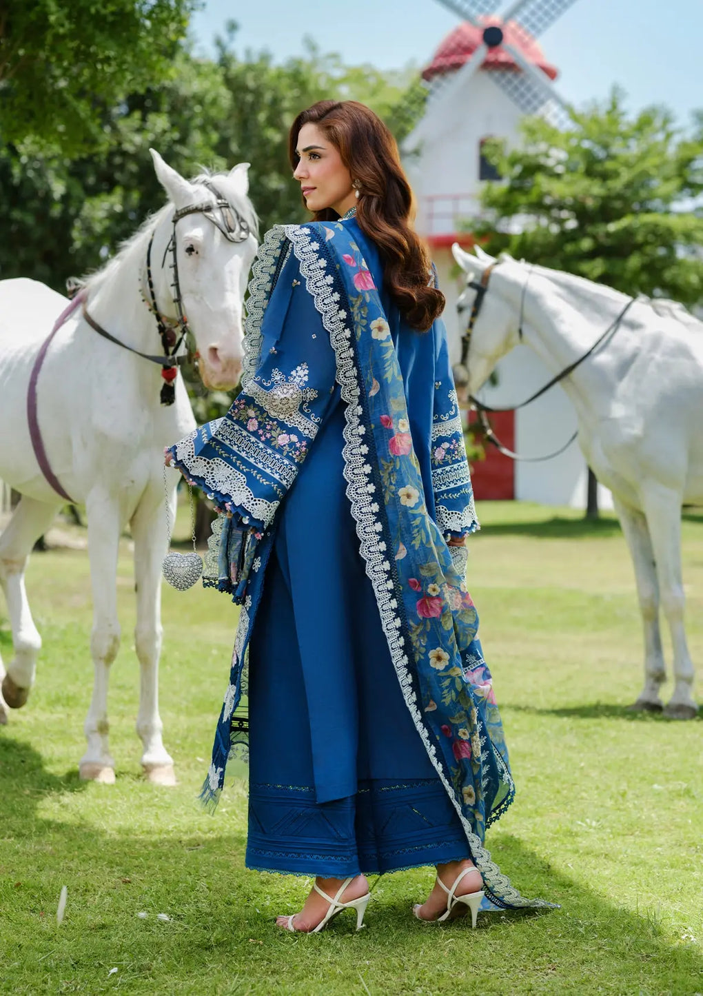 beautiful EMBROIDERED COTTON NET DUPATTA from elaf LUXURY LAWN 2025 VOL 2