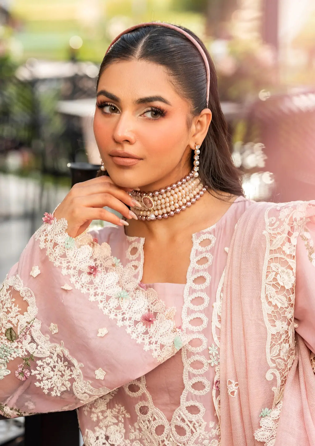 Stunning closeup look of EMBROIDERED LAWN LASERWORK SLEEVES BORDER from ELAF LUXURY LAWN 2025 vol 2