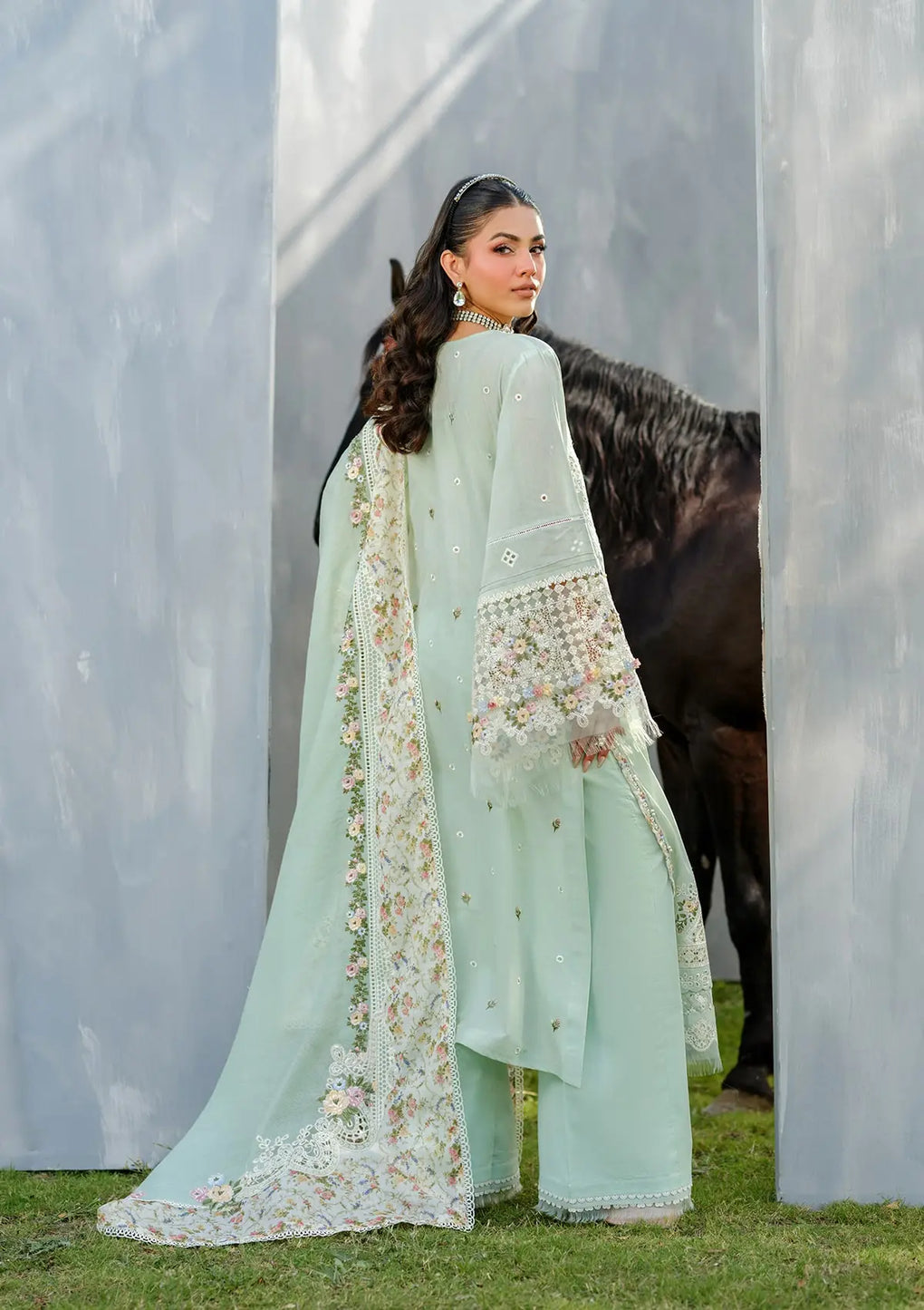 Stunning EMBROIDERED COTTON NET DUPATTA from elaf LUXURY LAWN 2025 VOL 2