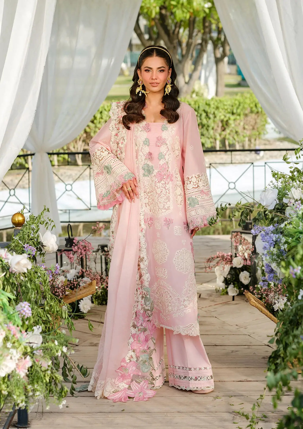 SOPHIA EMBROIDERED LAWN LASERWORK FRONT and EMBROIDERED ORGANZA DUPATTA from ELAF LUXURY LAWN 2025 VOL 2
