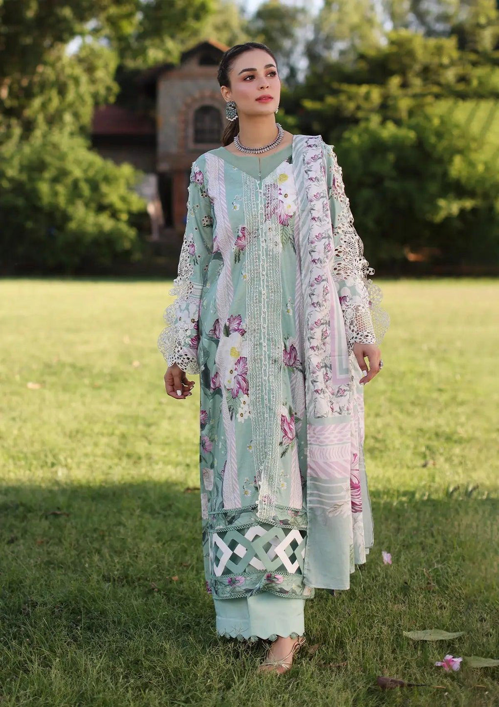 Another front image of beautifull CELESTIAL Printed Chikankari Lawn Dress from ELAF's