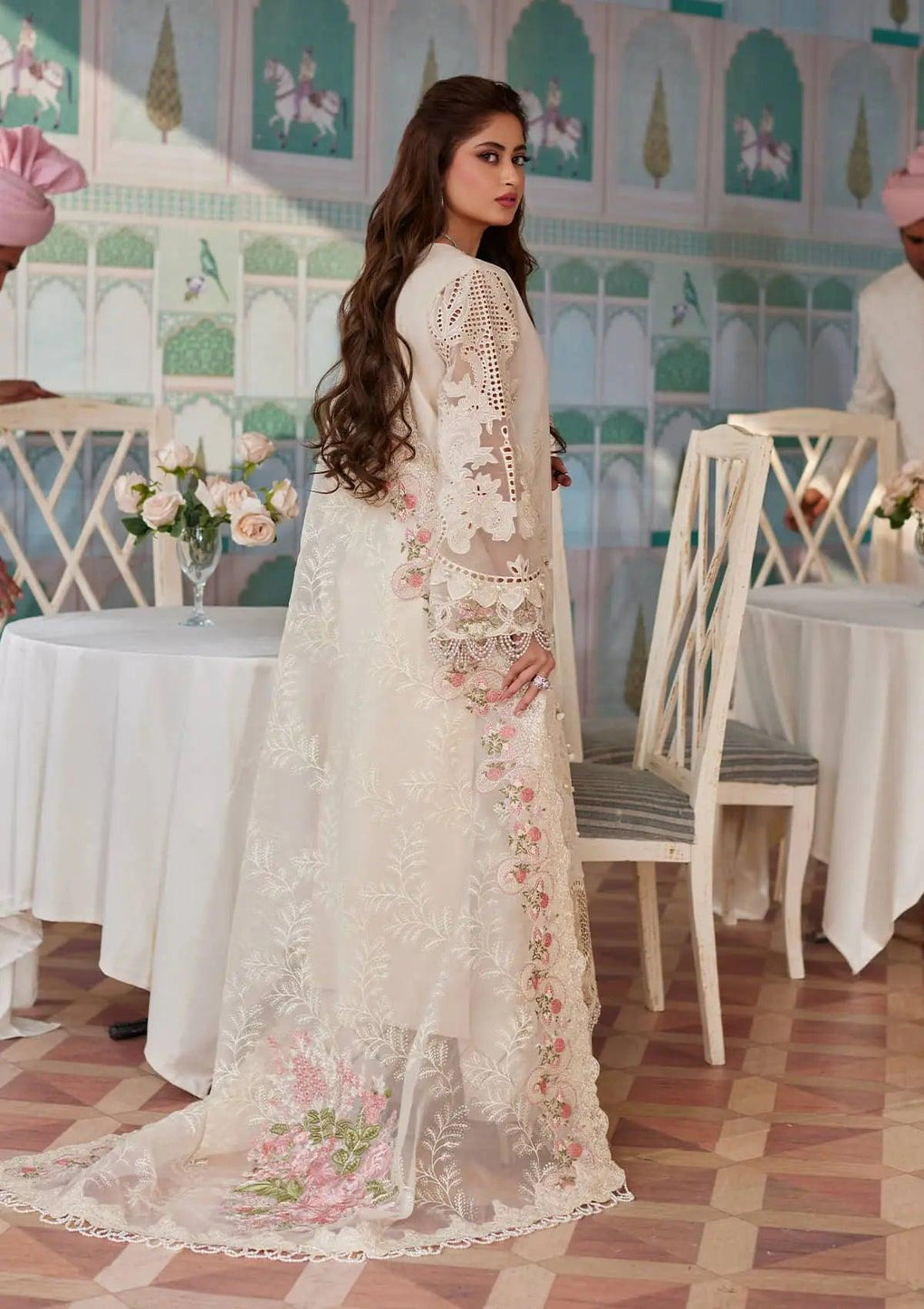 MOTIA Embroidered & Paste Printed Organza Dupatta from ELAF's