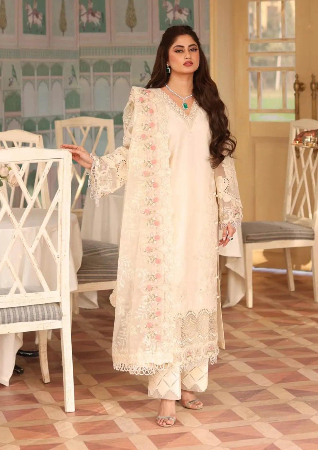 Festive Embroidered Lawn Dress MOTIA from ELAF's