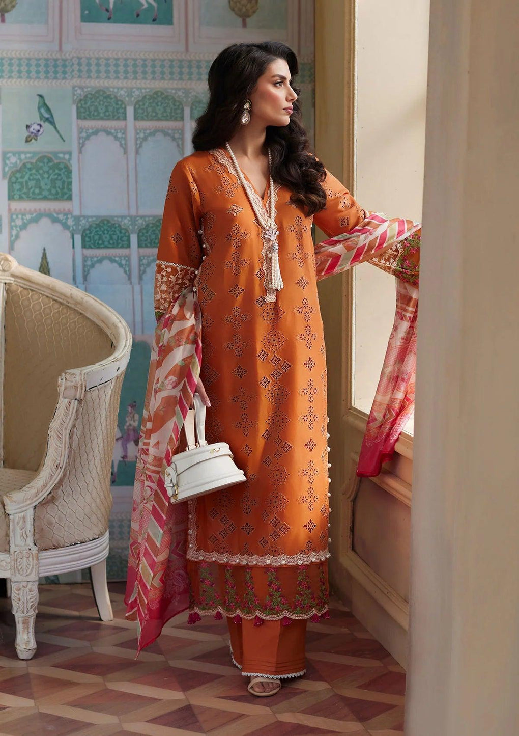 Another front image of beautifull ELNAZ Festive Embroidered Lawn Dress from ELAF's