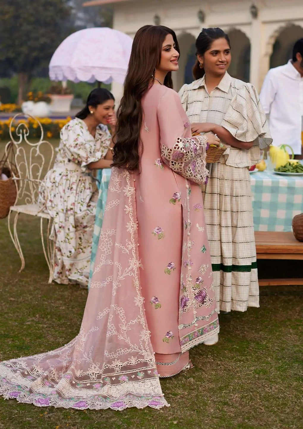 ZOREH Embroidered & Paste Printed Cotton Net Patched Dupatta from ELAF's