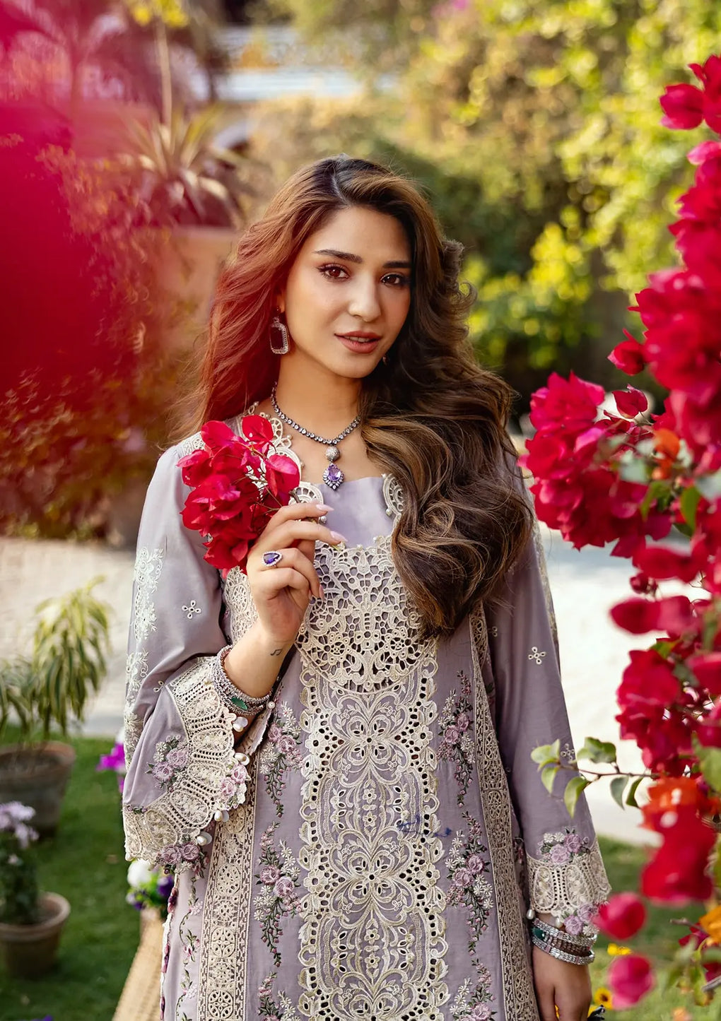 RAHA wearing this beautiful dress from ELAF Luxury Lawn 2025.