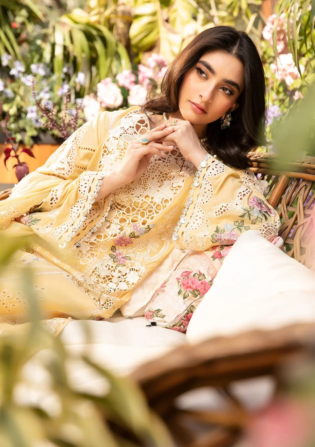 ROSHNE wearing this beautiful dress from ELAF Luxury Lawn 2025.