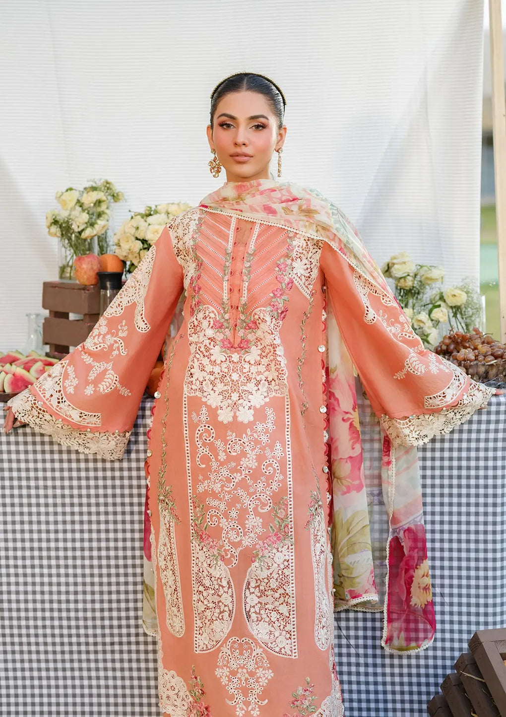 AUTUMN DREAM wearing this beautiful dress from ELAF LUXURY LAWN 2025 VOL 2