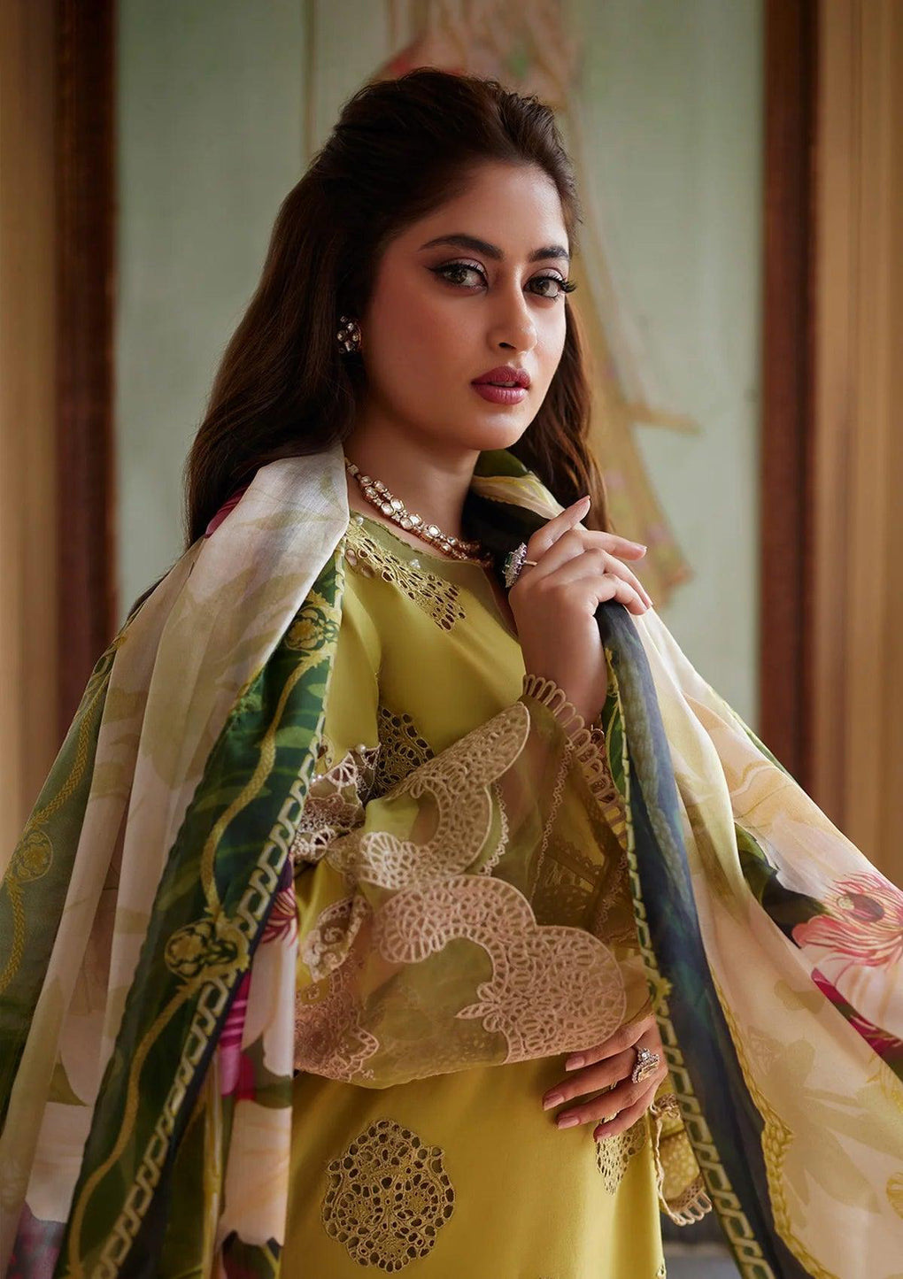 Close up image of MEENAH beautiful Embroidered Lawn.