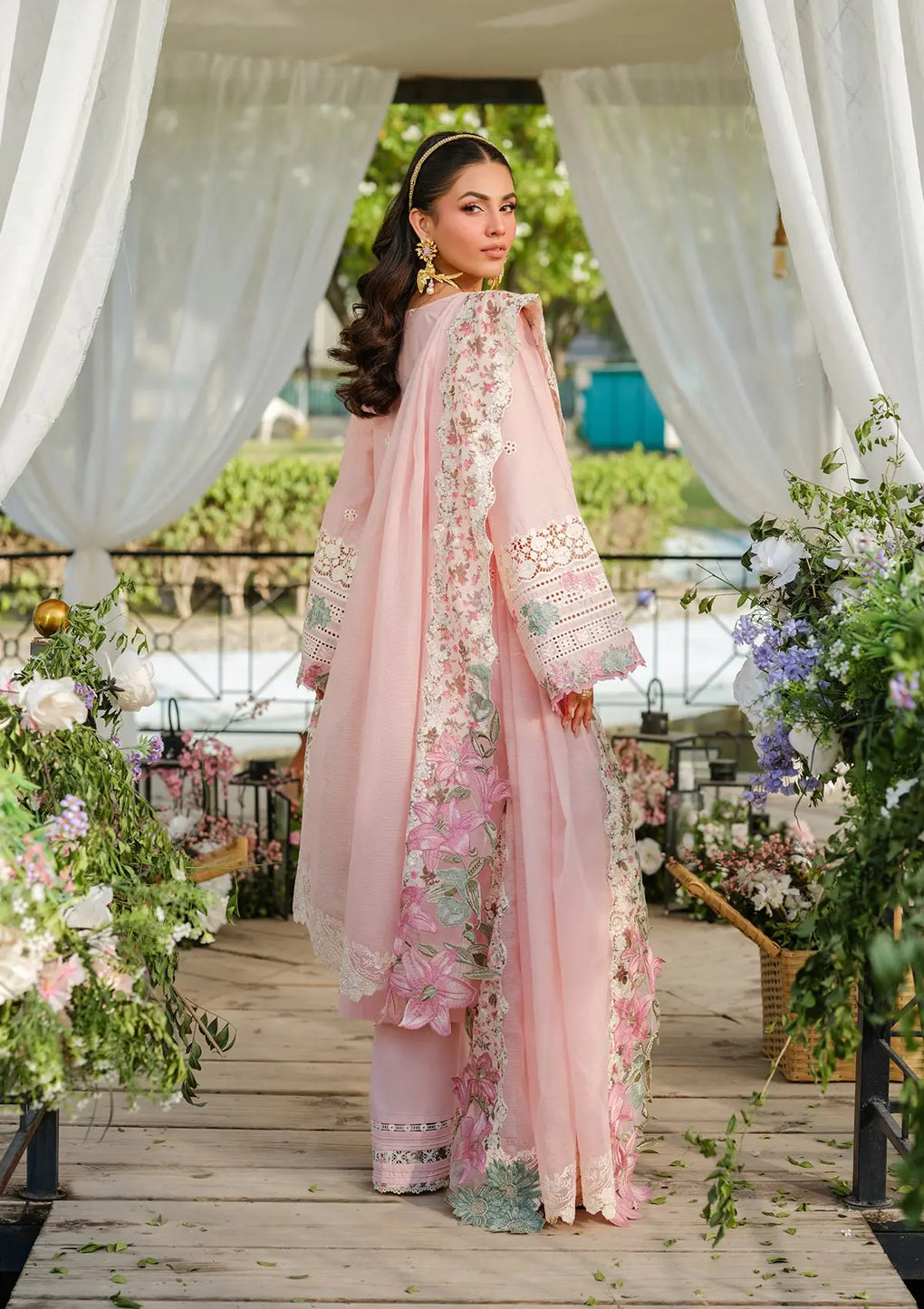 SOPHIA wearing this beautiful dress from ELAF LUXURY LAWN 2025 VOL 2
