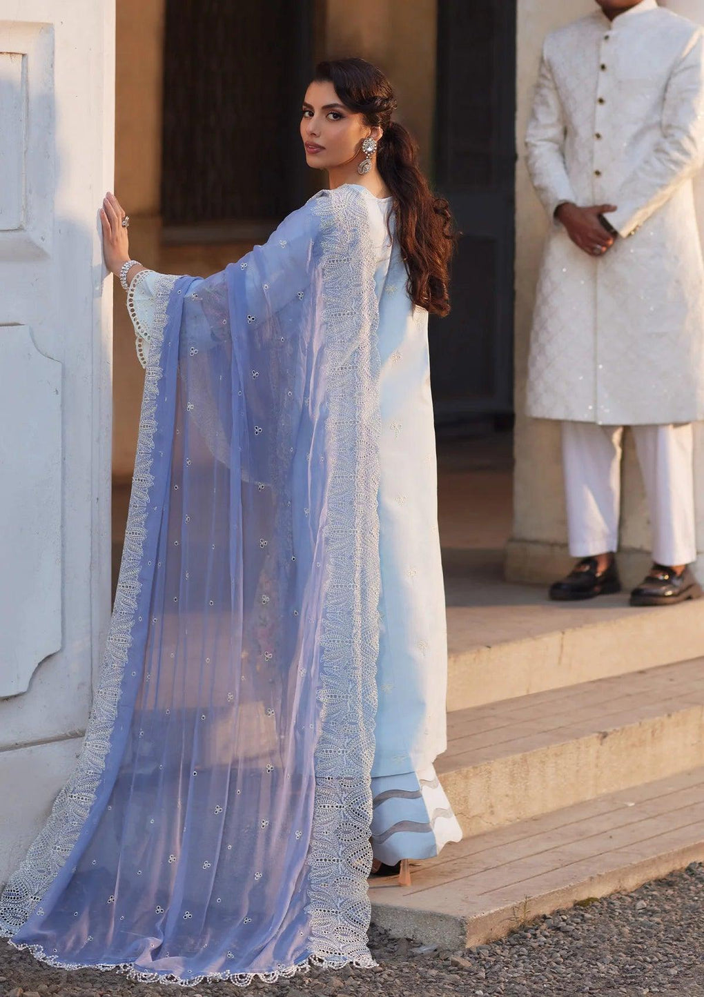 AMYRA Schiffli Chiffon Dupatta from ELAF's