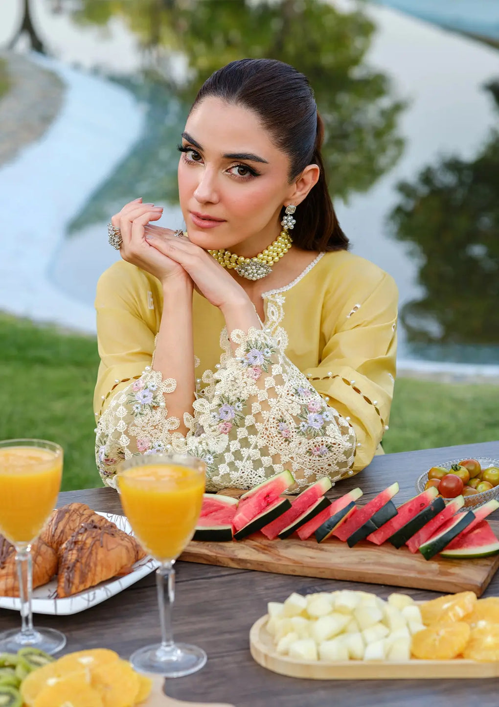 Elegant dress DANDELION in Lemon color from ELAF LUXURY LAWN 2025 VOL 2