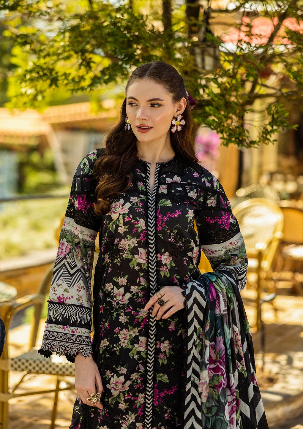 BELLEZA wearing this beautiful dress from ELAF Print Chikankari