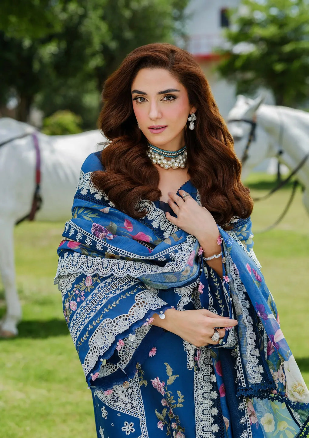 ZIVA wearing this beautiful dress from ELAF LUXURY LAWN 2025 VOL 2