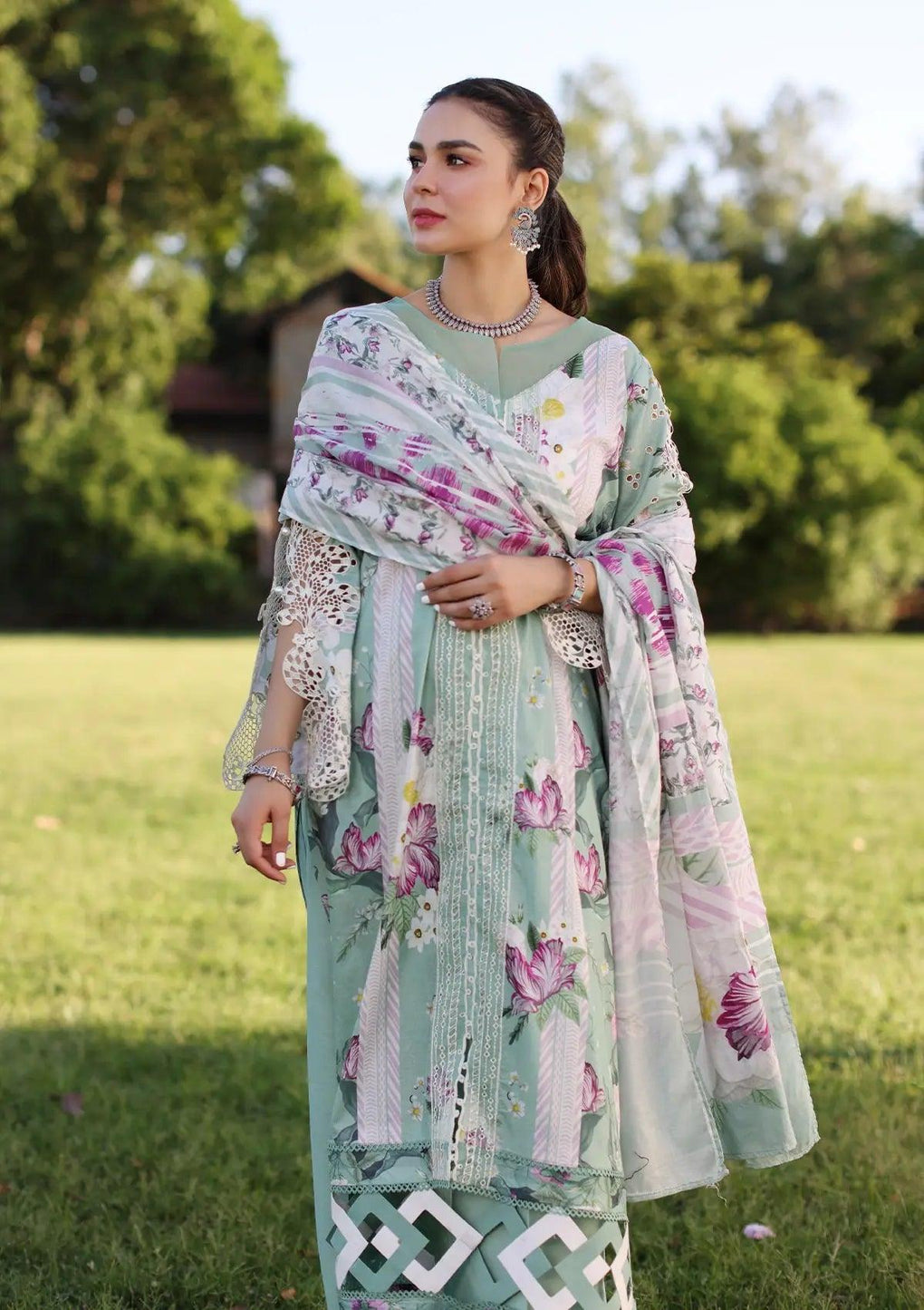 CELESTIAL Pastel green with Floral Prints from ELAF's