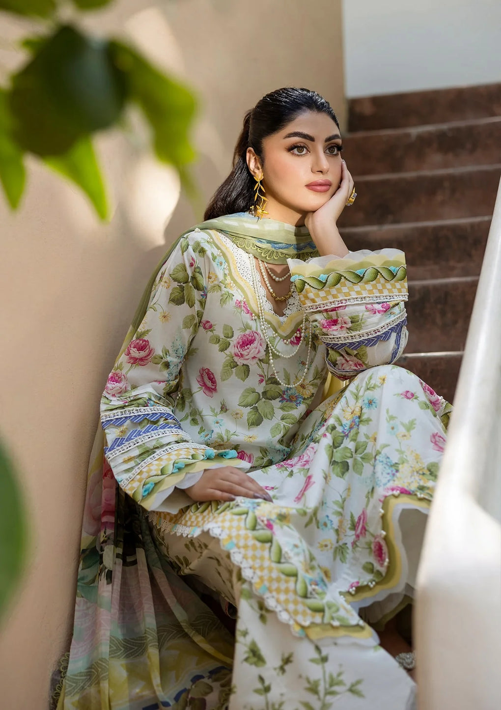 Another front image of beautiful GLADIOLUS GRACE FROM ELAF PRINTS WITH CHIFFON DUPATTA COLLECTION 2025.