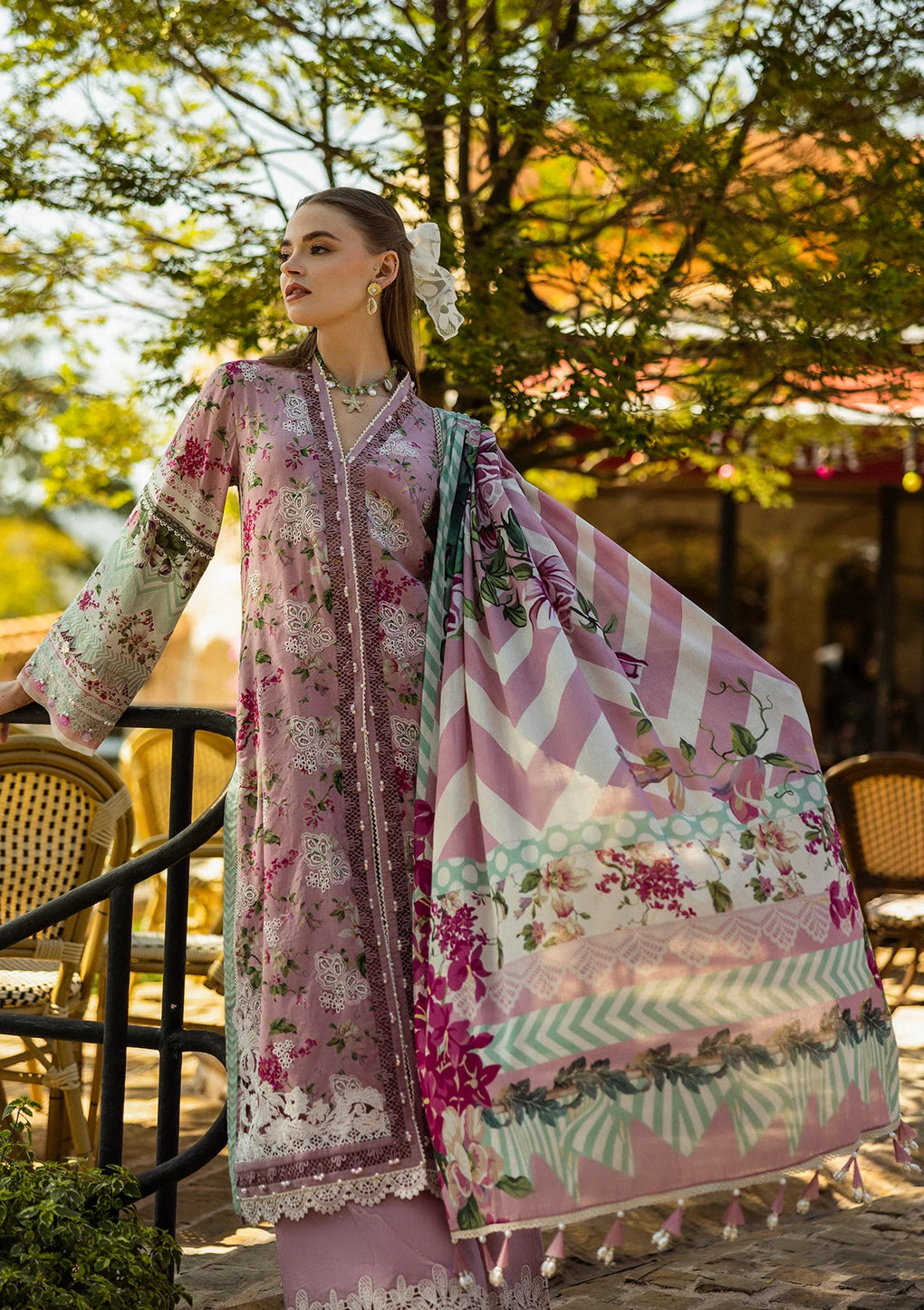 FIA wearing this beautiful dress from ELAF Print Chikankari
