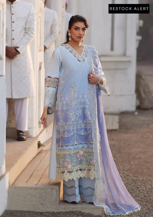 AMYRA Festive Embroidered Lawn Dress with Digital Printed & Schiffli Lawn from ELAF's "EID EDIT" 2024 Collection.