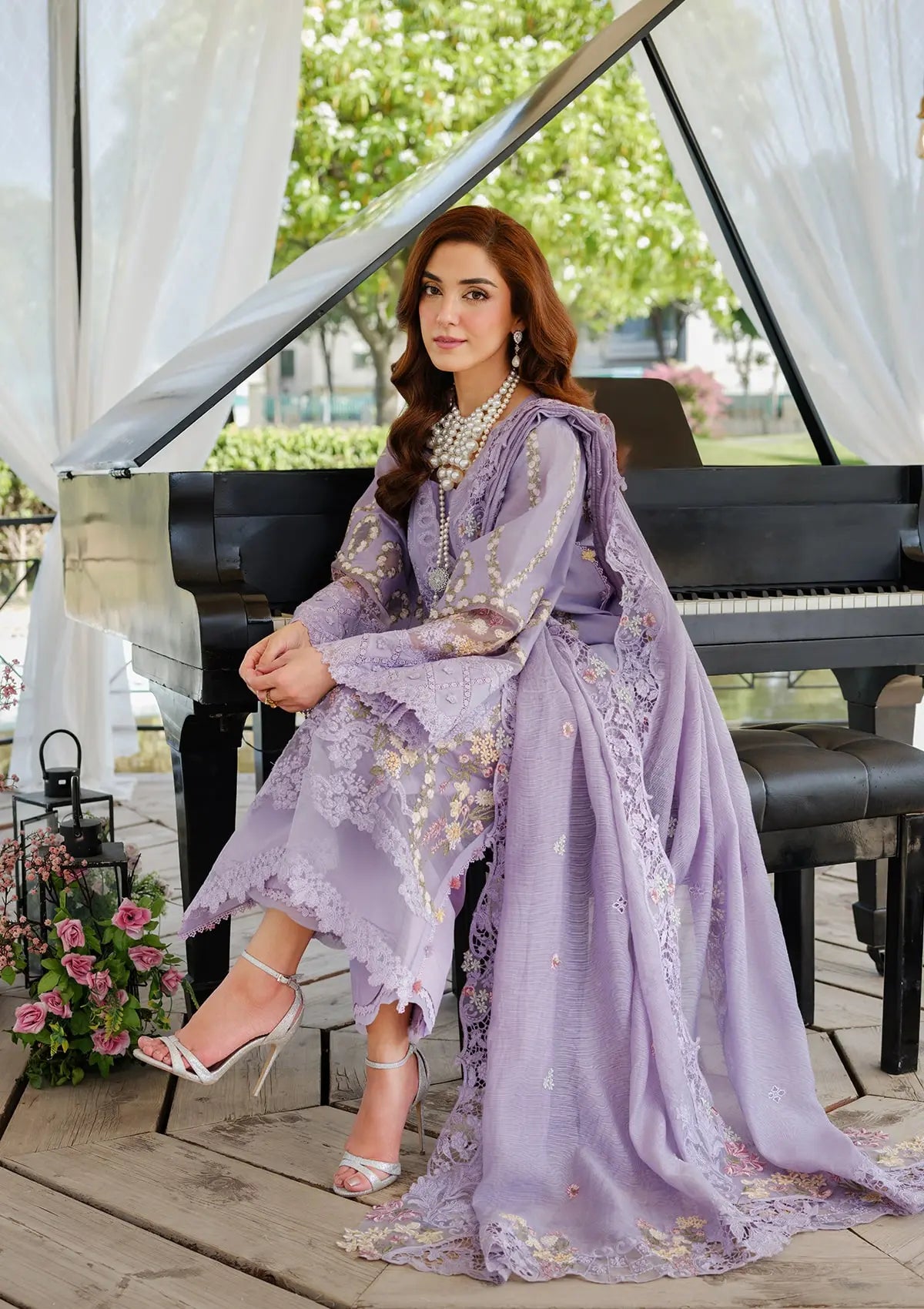 PARIS HUES wearing this beautiful dress from ELAF LUXURY LAWN 2025 VOL 2