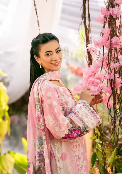 Close up image of ROSE DUSK DIGITAL PRINTED LAWN SLEEVES.