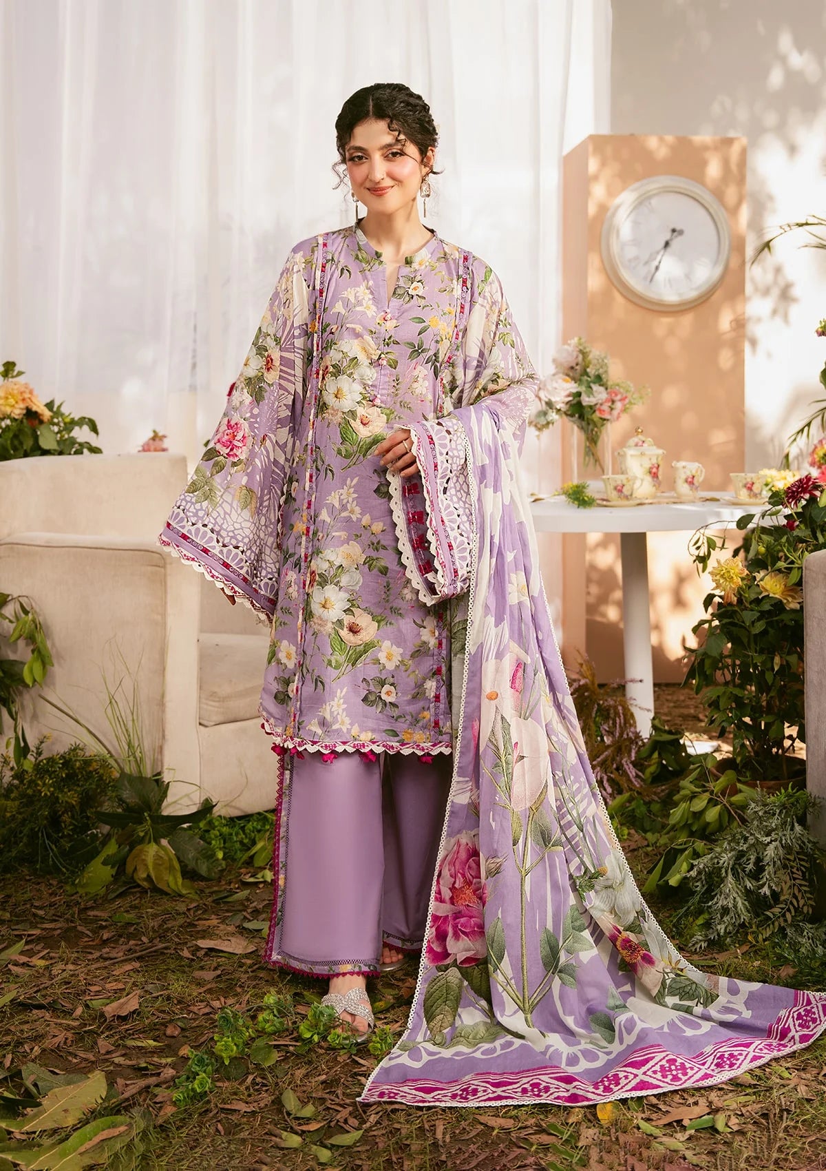 LILABELLE DIGITAL PRINTED LAWN FRONT and DIGITAL PRINTED VOILE DUPATTA from ELAF PRINTS COLLECTION 2025.