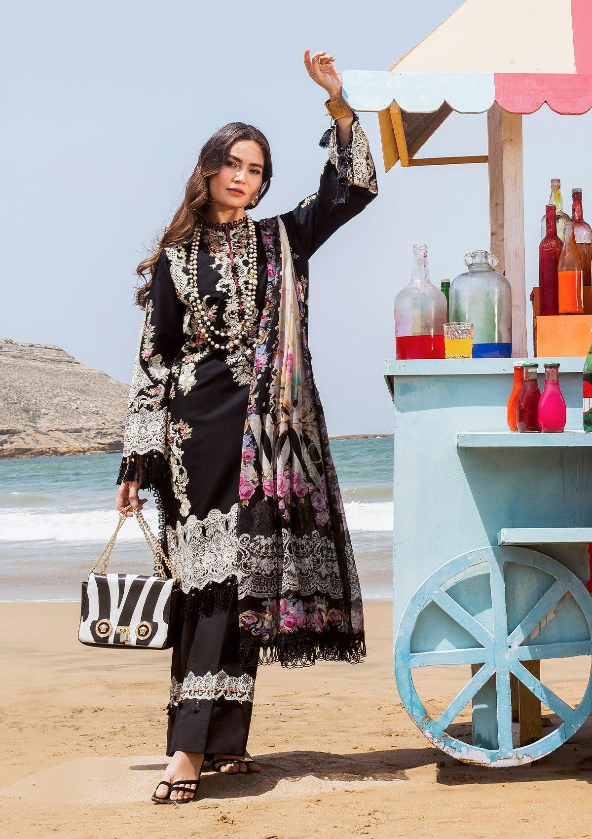 Nafees Embroidered Lawn shirt and Digital Printed Chiffon Dupatta from ELAF's 'HAI KUCH' Festive Lawn 2024 Collection.