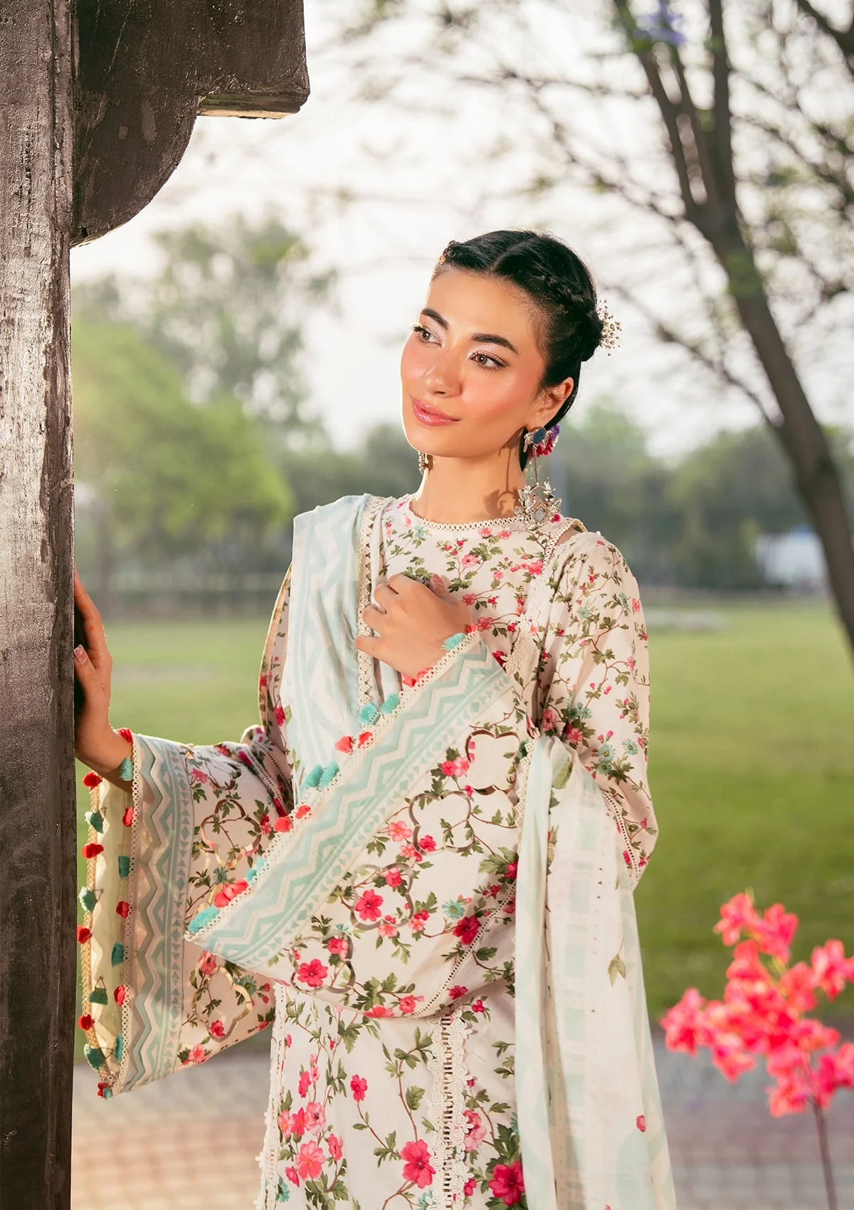 DAY BLOOM wearing this beautiful floral dress from ELAF PRINTS COLLECTION 2025.