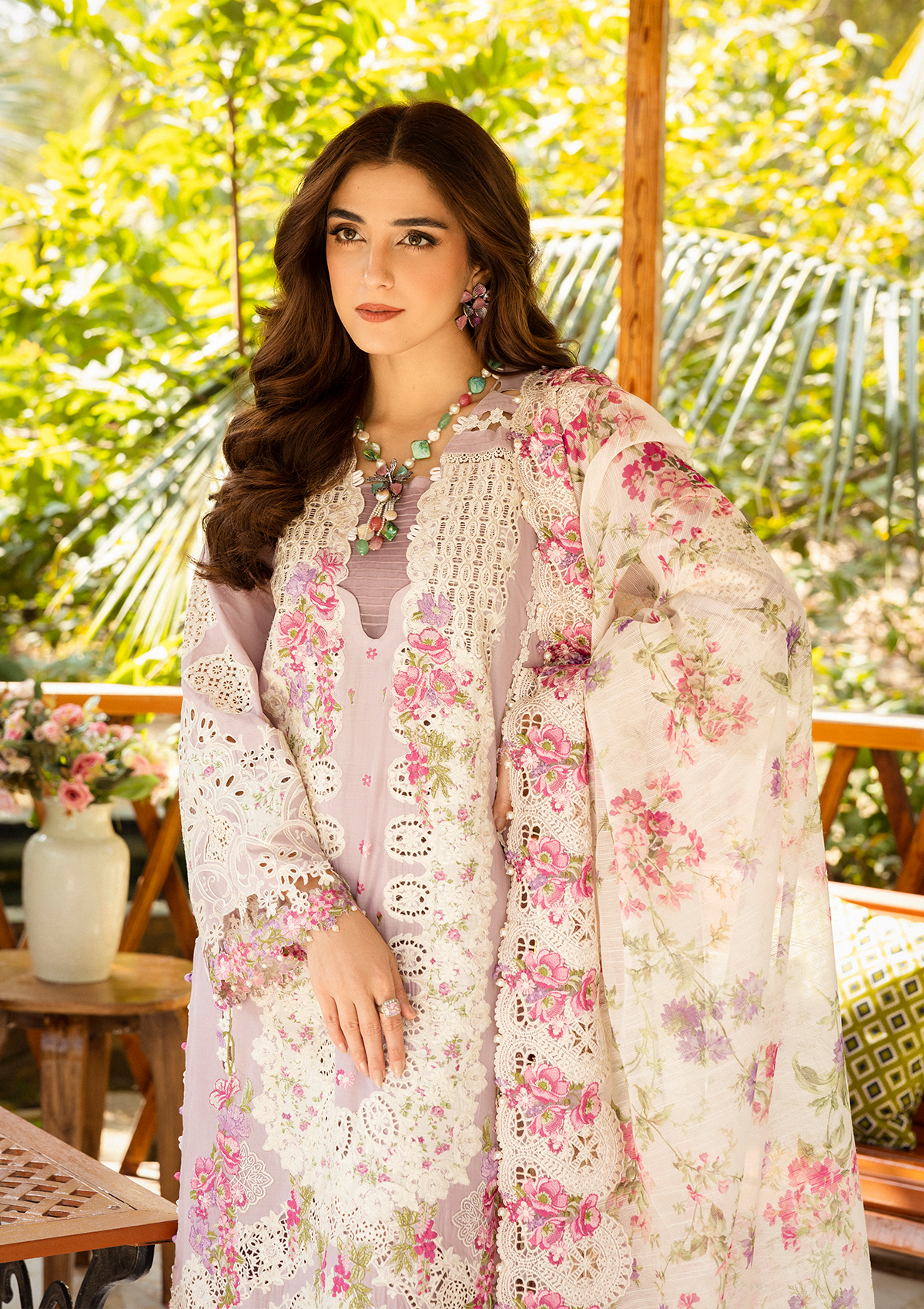 Elegent dress MAYA from ELAF Luxury Lawn 2025.