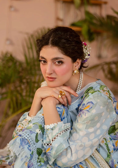 Close up image of SERENE FLEUR DIGITAL PRINTED LAWN DRESS.