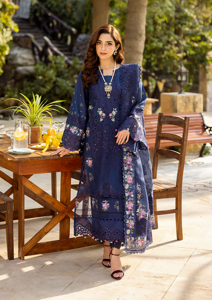 NEELAM in EMBROIDERED LAWN FRONT CENTER PANEL and EMBROIDERED COTTON NET PATCHED DUPATTA from ELAF Luxury Lawn 2025.