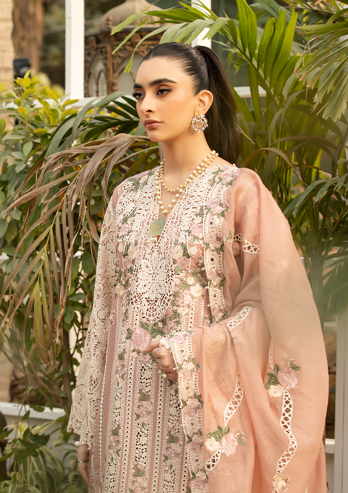 SHAHANA wearing this beautiful dress from ELAF Luxury Lawn 2025.