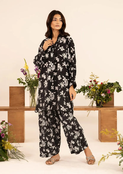 DANAE Printed Lawn shirt and Digital Printed Cambric trouser from ELAF's STITCHED COLLECTION 2025.