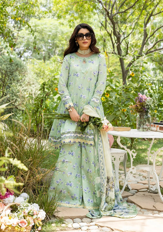 BASILE DIGITAL PRINTED LAWN FRONT AND DIGITAL PRINTED CHIFFON DUPATTA FROM ELAF PRINTS WITH CHIFFON DUPATTA COLLECTION 2025.