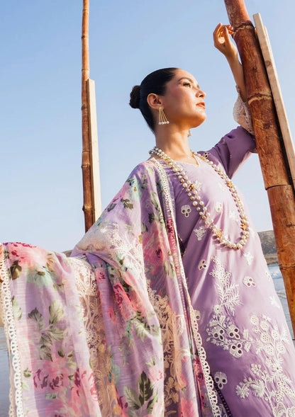 Banafsha Luxury Embroidered Lawn Dress with embroidered Lawn Front and embroidered Organza Dupatta from ELAF's 'HAI KUCH' Festive Lawn 2024 Collection