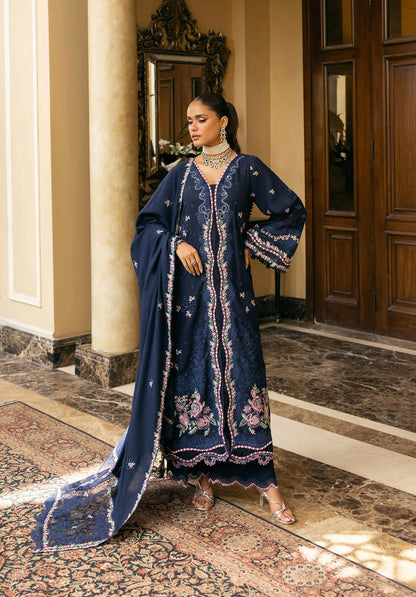 AMBER HAZE with EMBROIDERED KARANDI PANEL with EMBROIDERED SHAWL from Elaf LUXURY WINTER '25