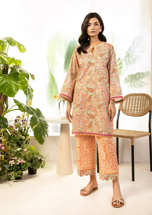 BELA Printed Lawn shirt and Digital Printed Cambric trouser from ELAF's STITCHED COLLECTION 2025.