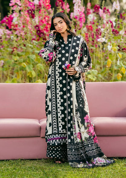 MYSTIC NOIR DIGITAL PRINTED LAWN FRONT and DIGITAL PRINTED VOILE DUPATTA from ELAF PRINTS COLLECTION 2025.