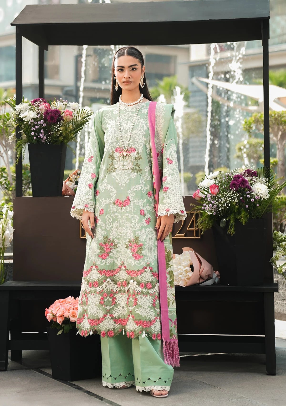 embroidery winter dress luxury Statement tailoring meets intricate hand embroidery luxury women's wear, embroidered blazer, designer winter wear, statement outerwear, premium tailoring, floral embroidery, luxury fashion brand, winter co-ords, women's luxury clothing