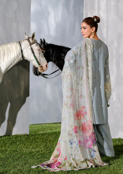 Beautiful DIGITAL PRINTED CHIFFON DUPATTA with light florals into it.