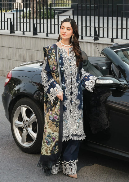 EMBROIDERED LINEN FRONT and PURE PASHMINA PRINTED SHAWL from Elaf Winter Pashmina Shawl Collection 2024
