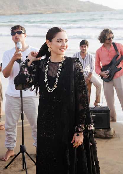 Mahnoor Embroidered Lawn Dress with laser embroidery and cotton net dupatta from ELAF's 'HAI KUCH' Festive Lawn 2024 Collection.