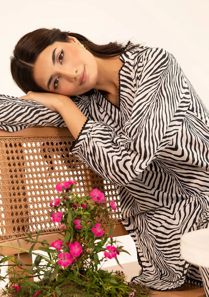 SIVE black and white zebra print  from ELAF's STITCHED COLLECTION 2025.