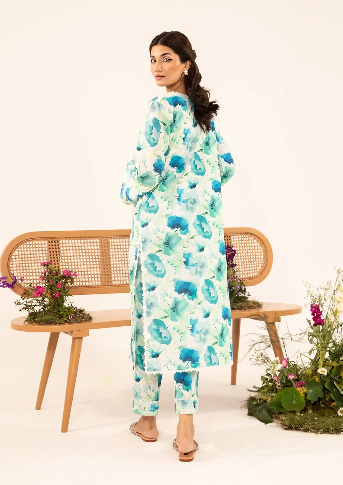 RAME wearing this beautiful dress from STITCHED COLLECTION 2025.