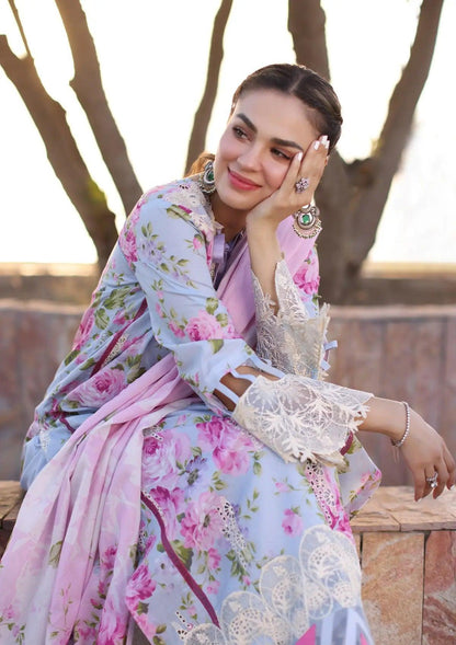 Another front image of beautifull OCEAN BLOSSOMS from ELAF's "PRINT CHIKANKARI" 2024 Collection.