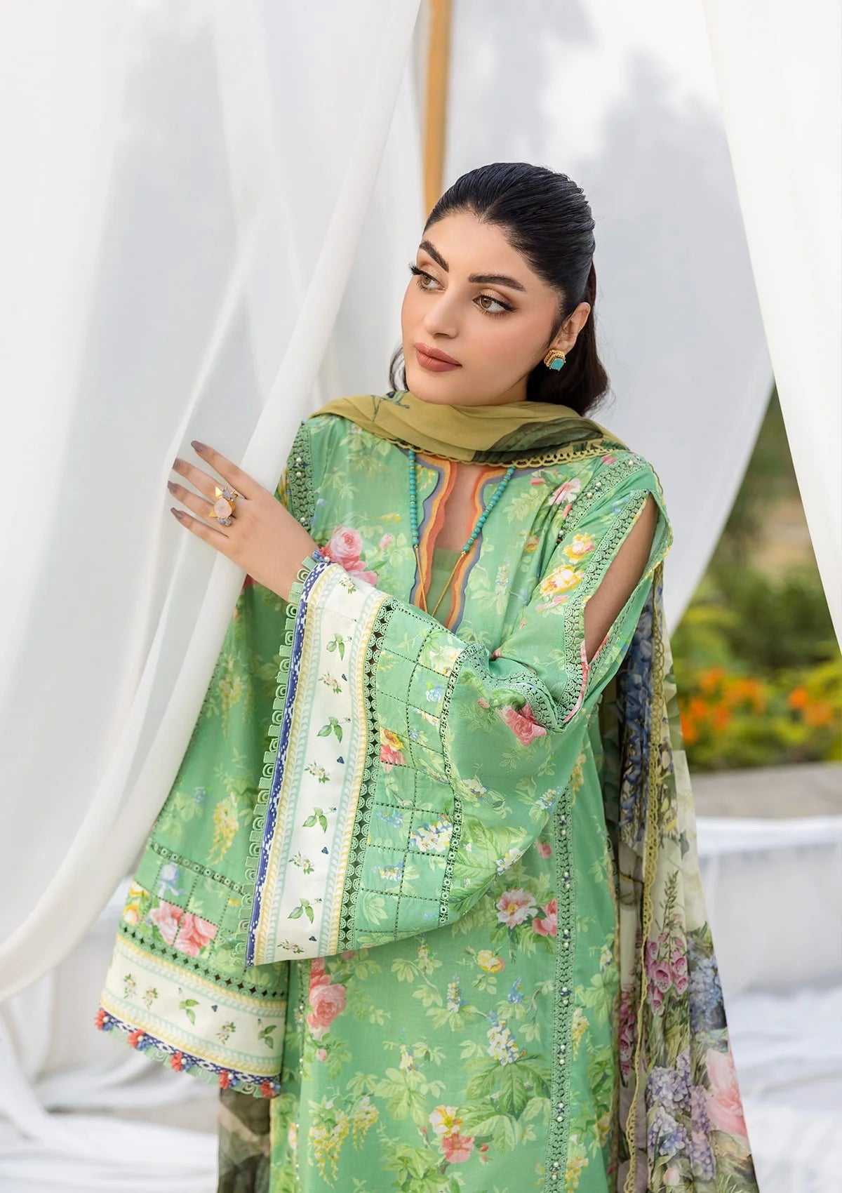 Another front image of beautiful PASTELLE FROM ELAF PRINTS WITH CHIFFON DUPATTA COLLECTION 2025.