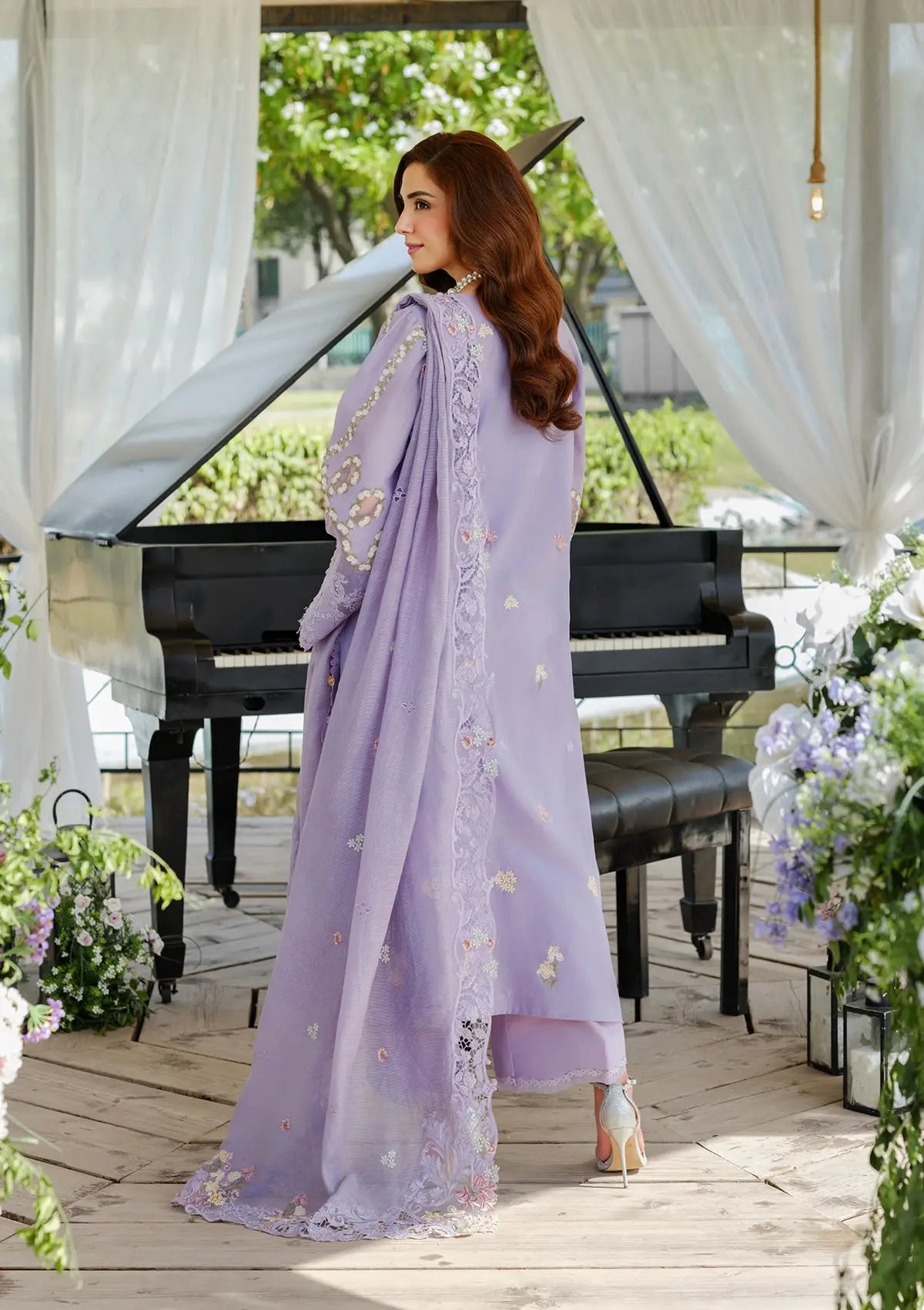 Stunning EMBROIDERED COTTON NET DUPATTA from ELAF LUXURY LAWN 2025 VOL 2