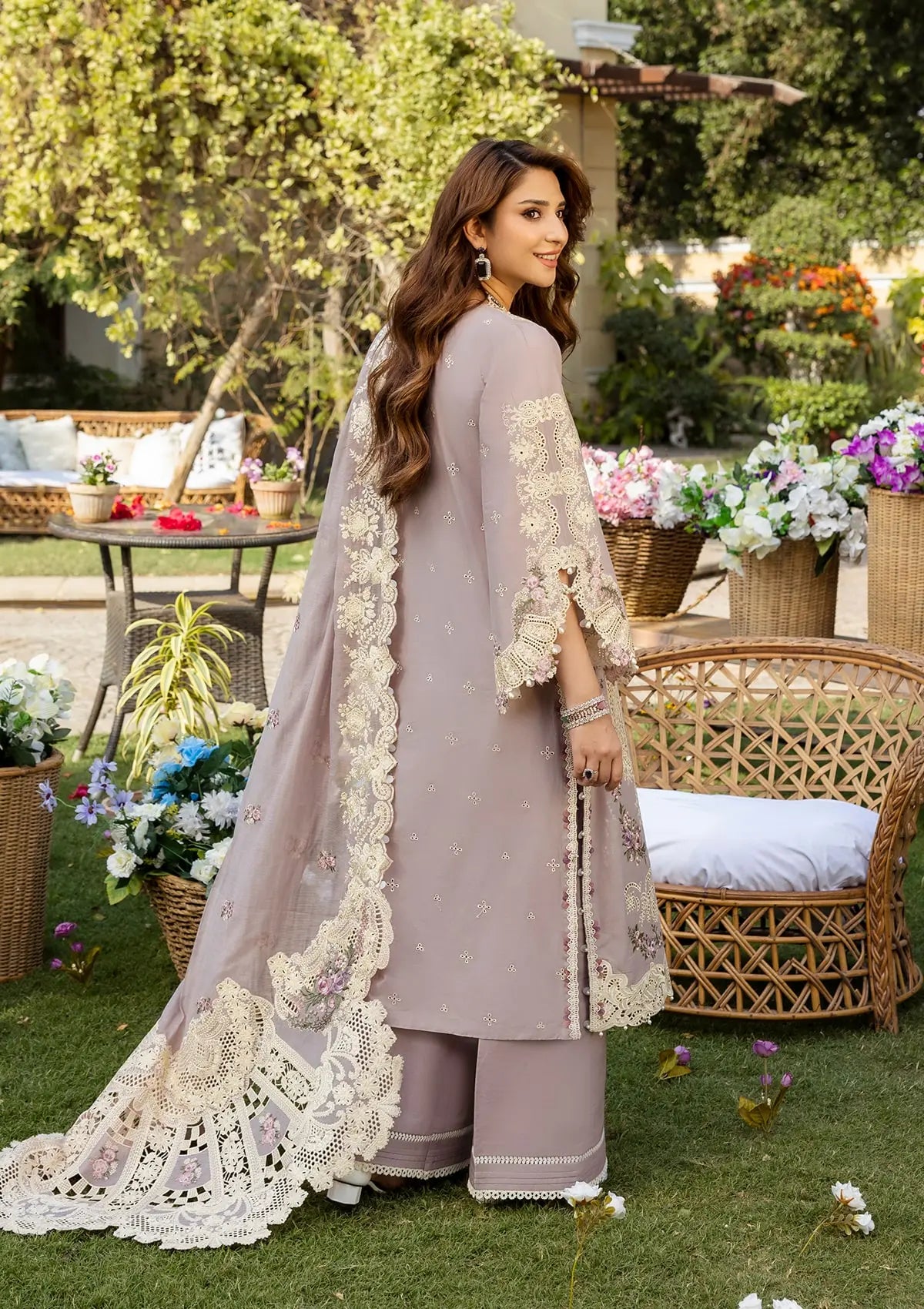 Beautifully designed EMBROIDERED COTTON NET PATCHED DUPATTA.